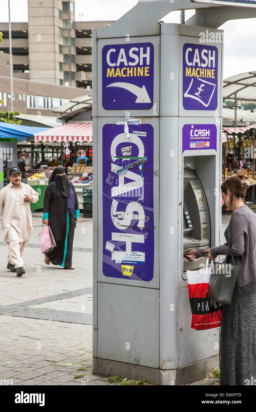 City centre cash machine, England, UK Stock Photo