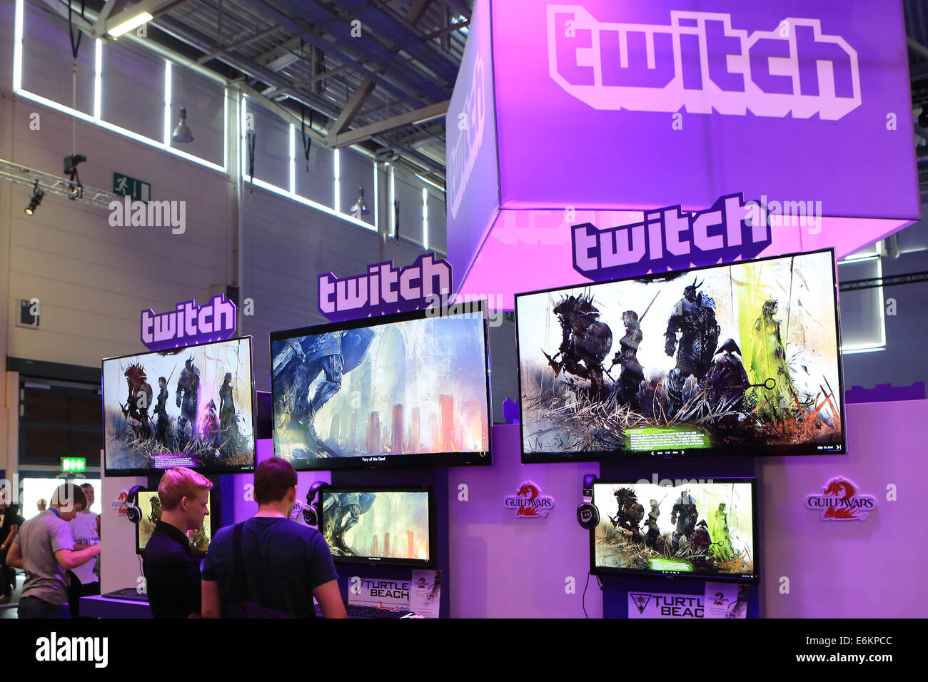 Vierw of the stand and presentation of the video portal twitch at the