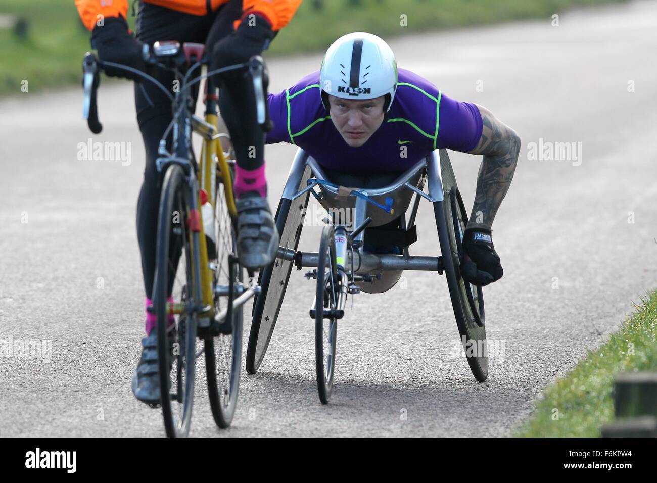 British Paralympic Wheelchair Athlete David Weir Training In Richmond 