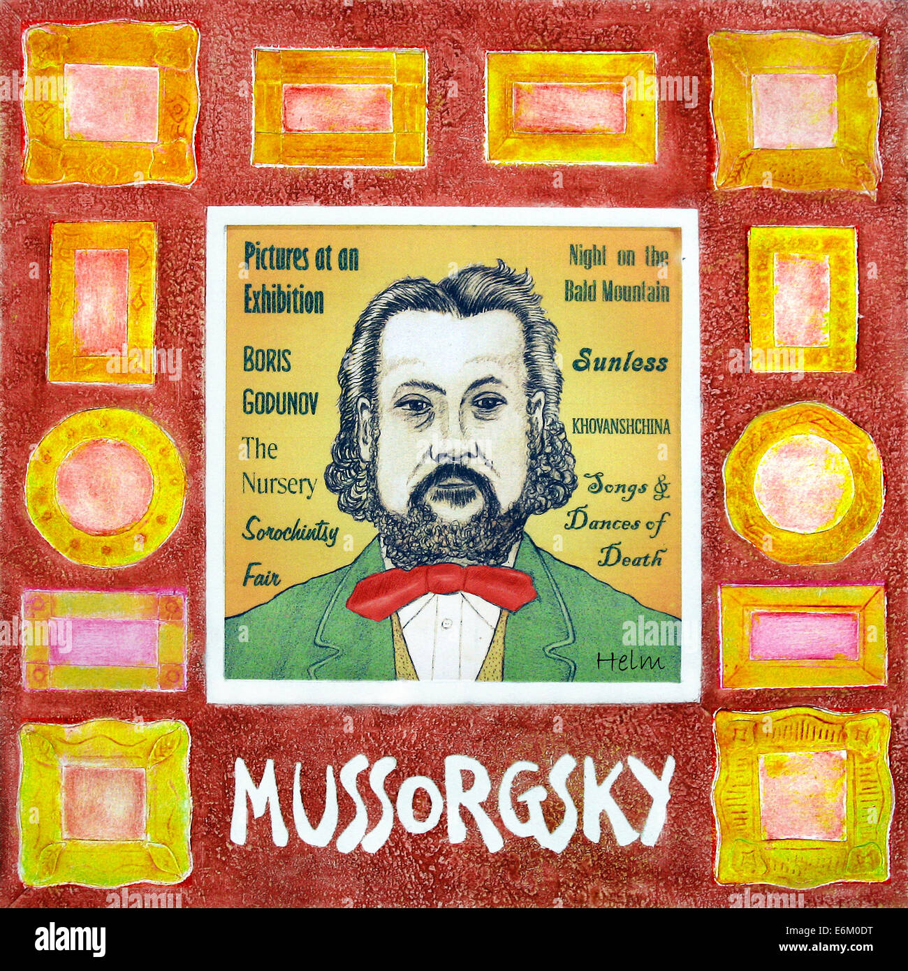 Mussorgsky 1839-1881, portrait Stock Photo