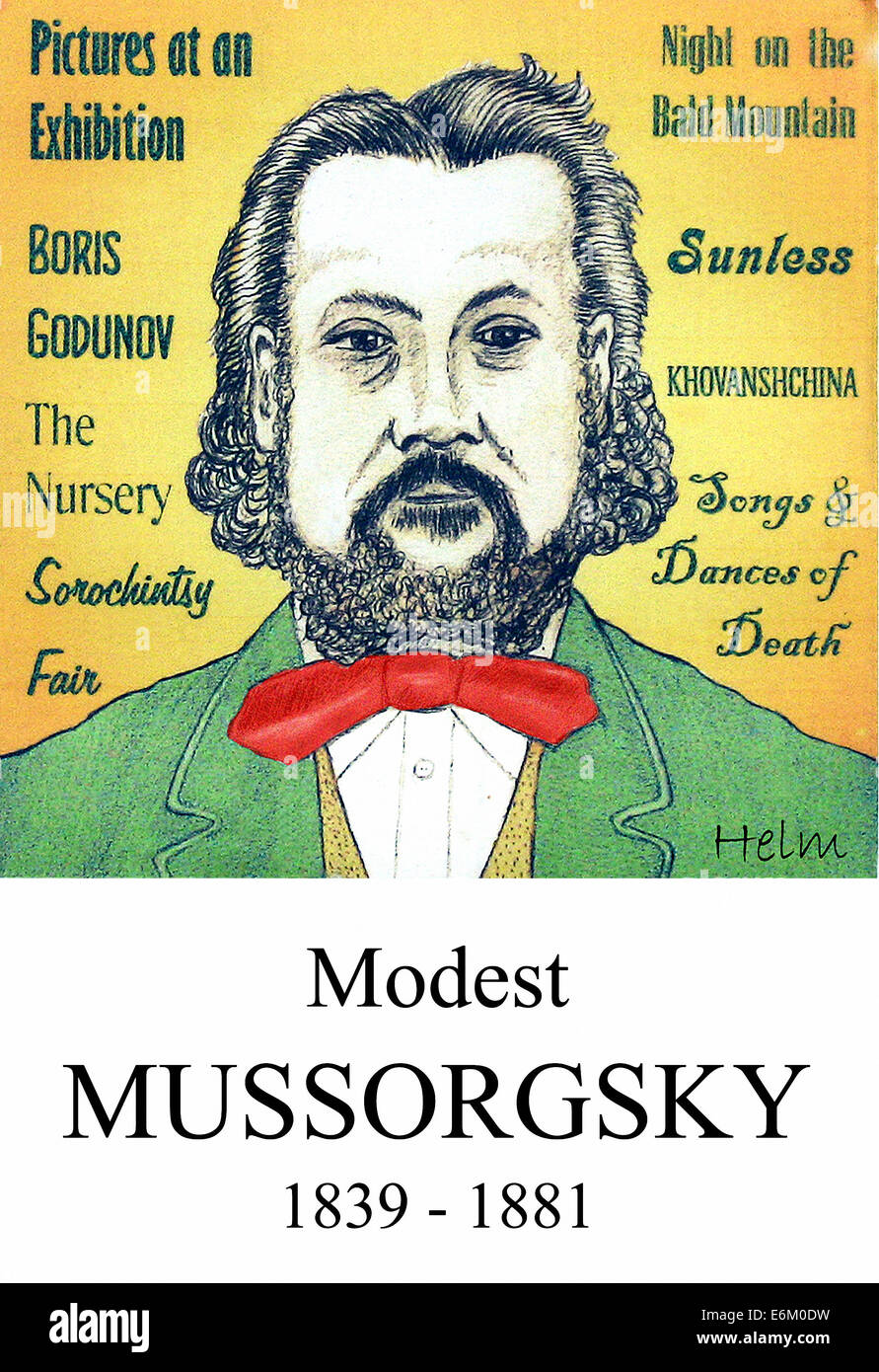 Mussorgsky 1839-1881, portrait Stock Photo