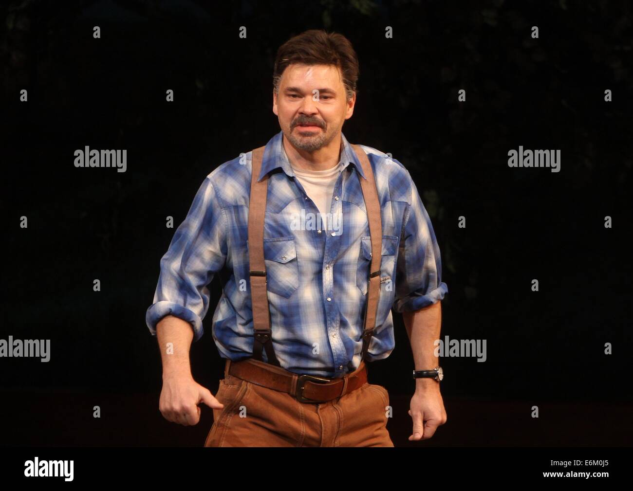 Preview of Broadway's The Bridges of Madison County at the Schoenfeld Theatre - Curtain Call.  Featuring: Hunter Foster Where: New York, New York, United States When: 20 Feb 2014 Stock Photo