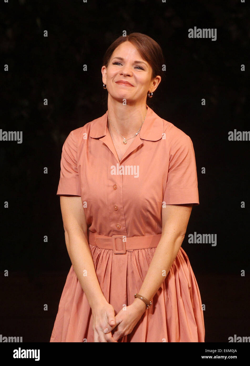 Preview of Broadway's The Bridges of Madison County at the Schoenfeld Theatre - Curtain Call.  Featuring: Kelli O'Hara Where: New York, New York, United States When: 20 Feb 2014 Stock Photo