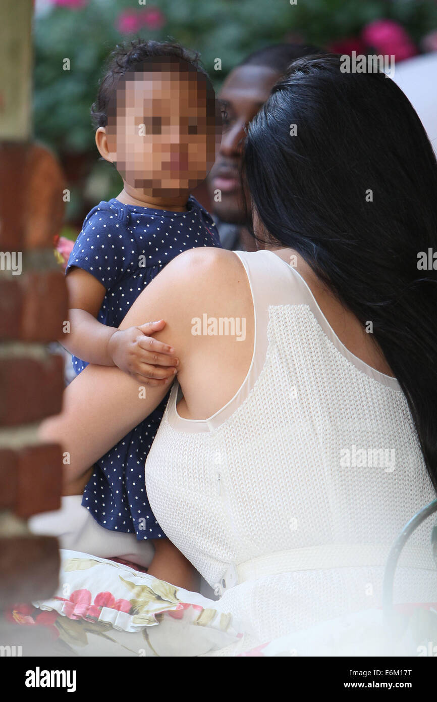 Reggie Bush And Partner Lilit Avagyan With Their Daughter Briseis Seen Leaving The Ivy 