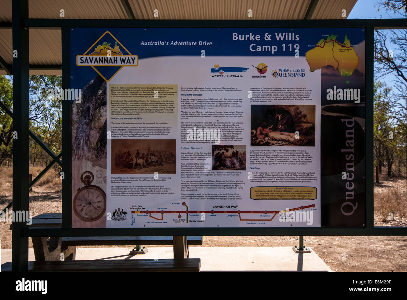 Burke and Wills Camp 119 most northerly camp in 1861 and the area around. Savannah Way goes past