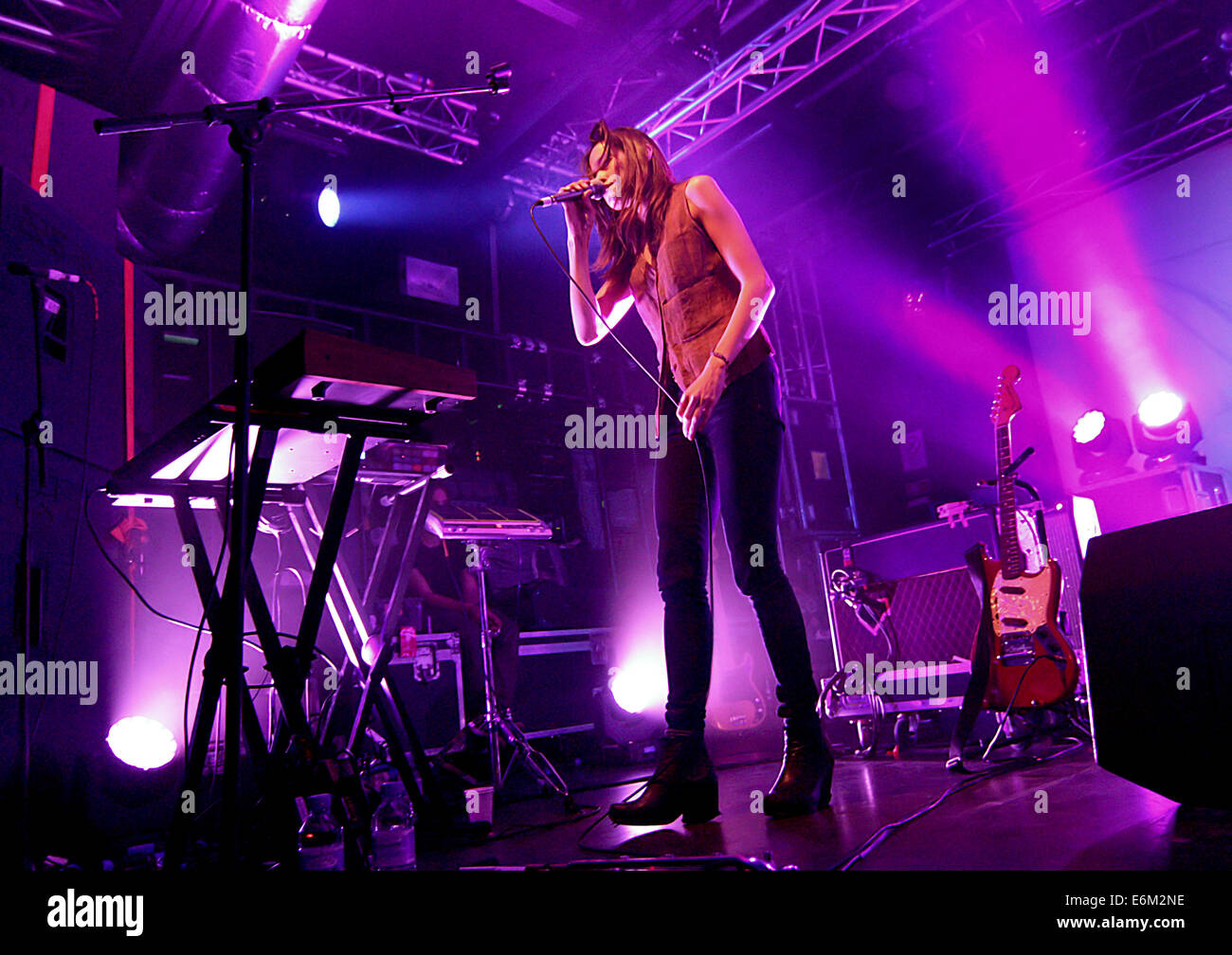 American indie rock band, Warpaint performing live on stage at the Liverpool O2 Academy  Featuring: Theresa Wayman Where: Liverpool, United Kingdom When: 20 Feb 2014 Stock Photo
