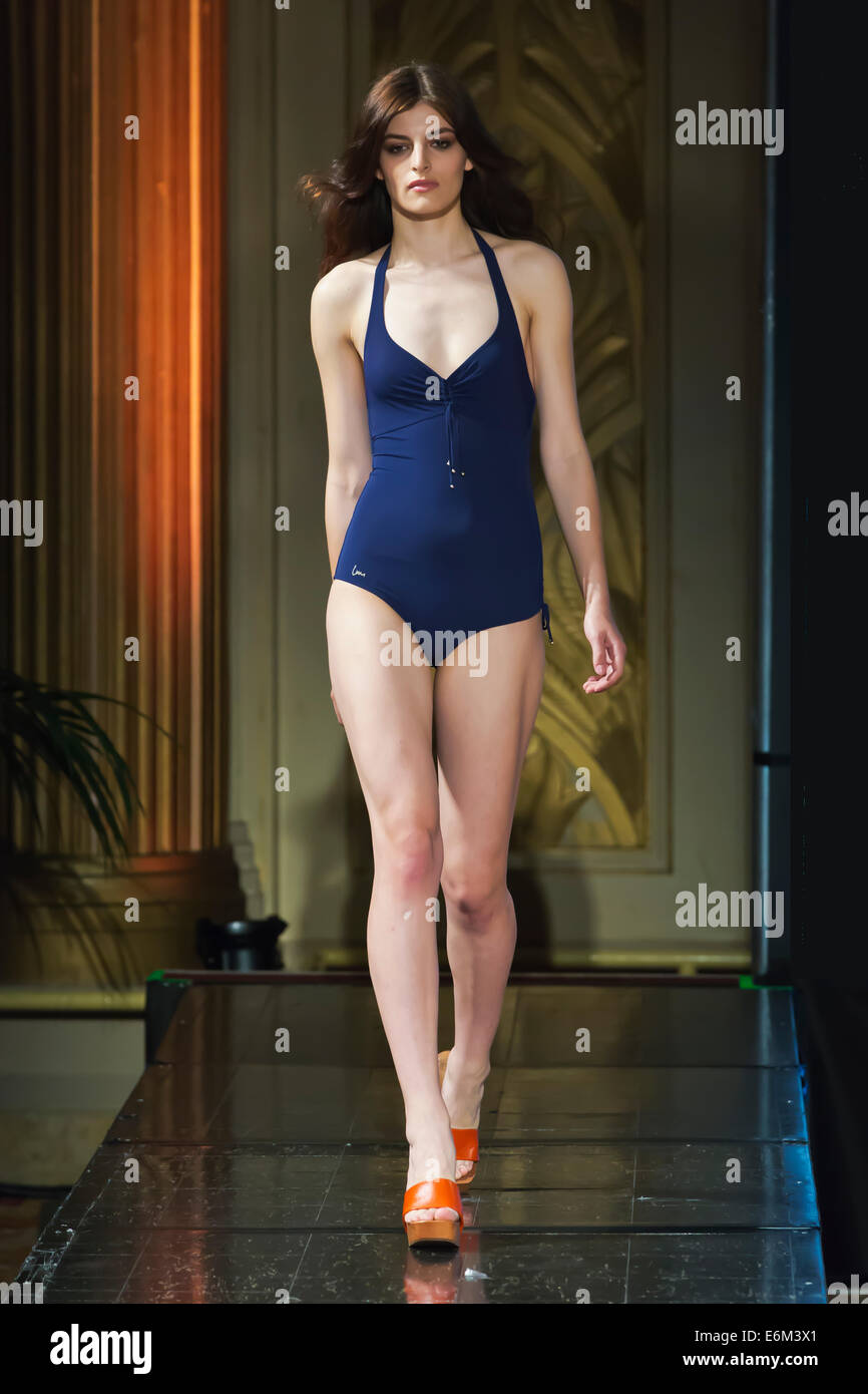 Swimontecarlo Beachwear And Swimsuit Fashion Show In Montecarlo Collection 14 15 By Lm Design Laure Manadou Stock Photo Alamy