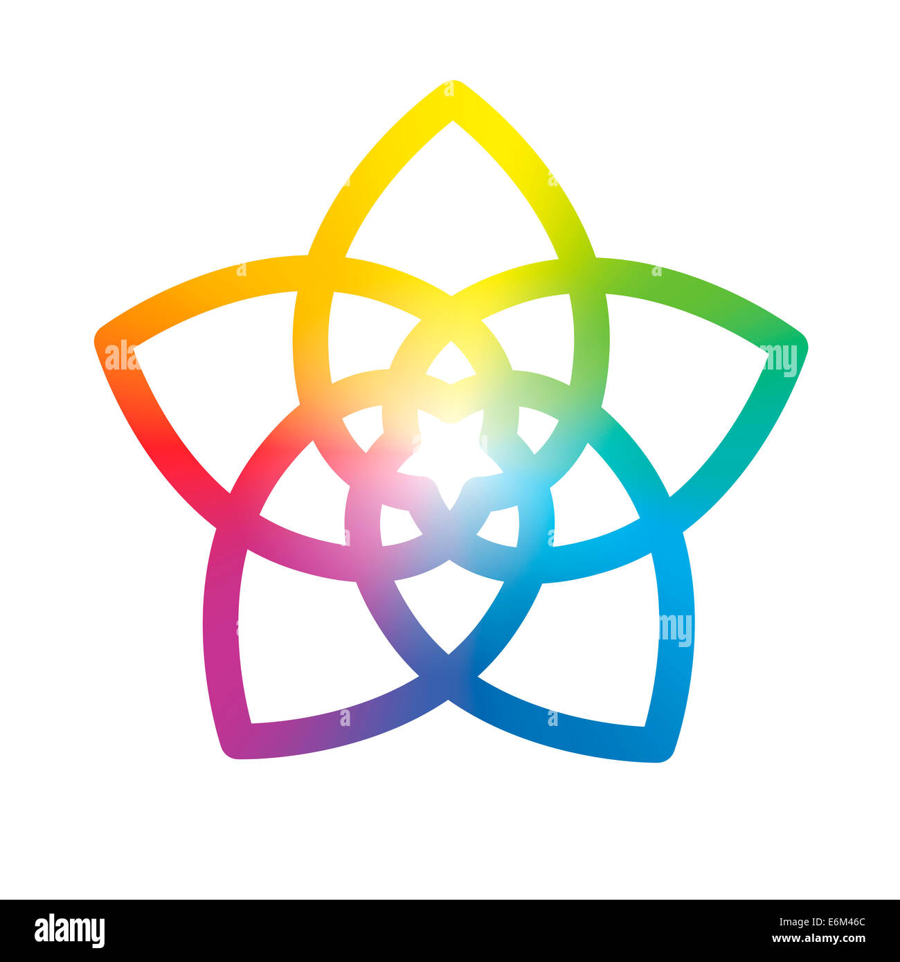 Rainbow gradient colored flower of venus, symbol of love and harmony. Stock Photo