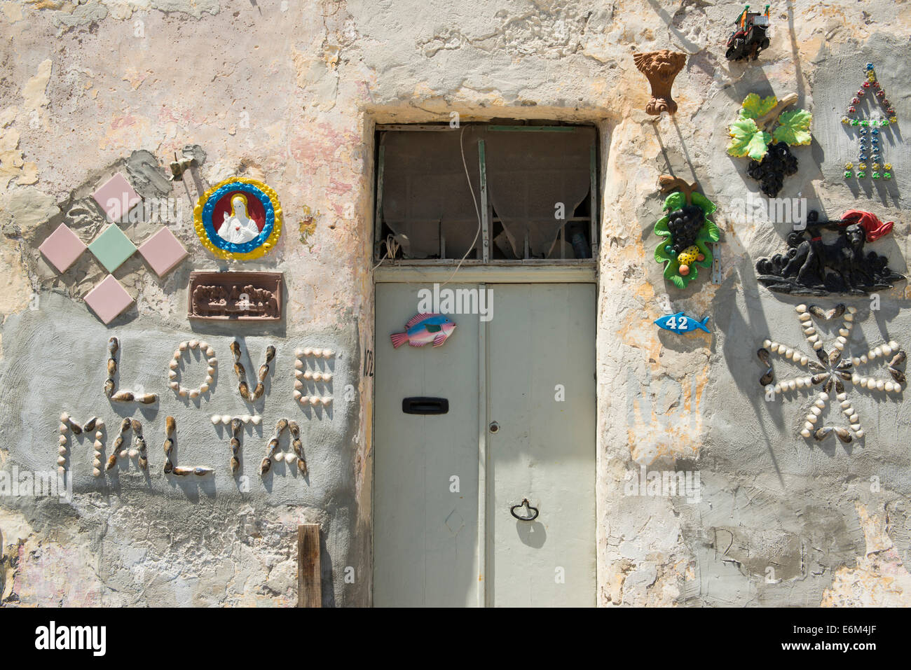 Marsaxlook, Malta, shells. doorway, love Malta, Stock Photo