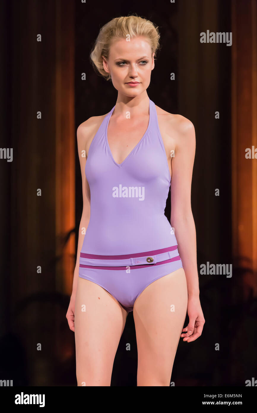 Swimontecarlo Beachwear And Swimsuit Fashion Show In Montecarlo Collection 14 15 By Lm Design Laure Manadou Stock Photo Alamy