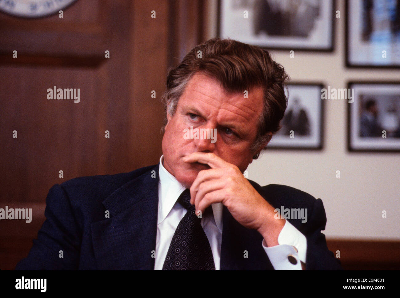 Senator Kennedy in his office at the Senate during his run for the