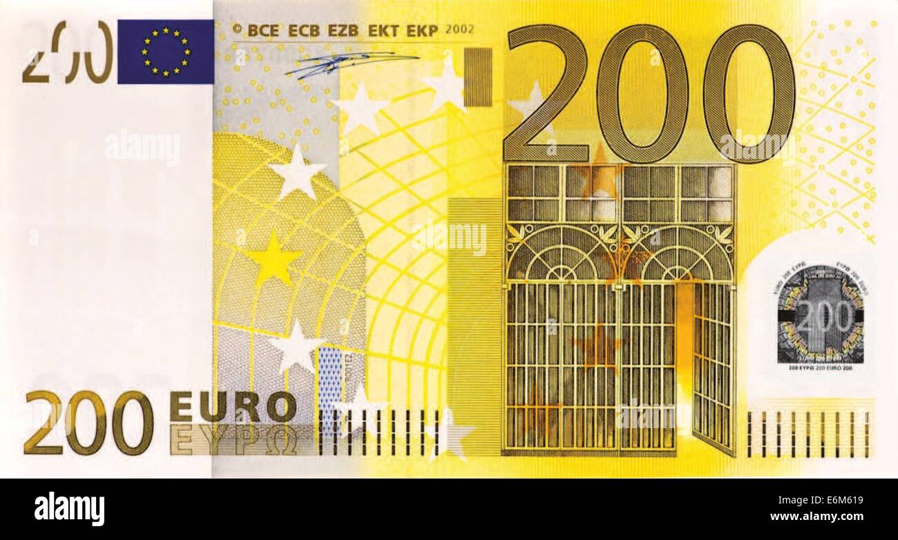 dollar bill 200 euro money banknote Stock Photo Alamy