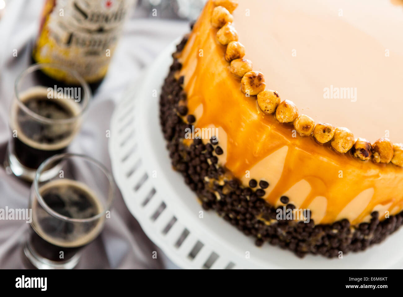 Chocolate beer and wine pairings. Heavenly Hazelnut Torte with beer for