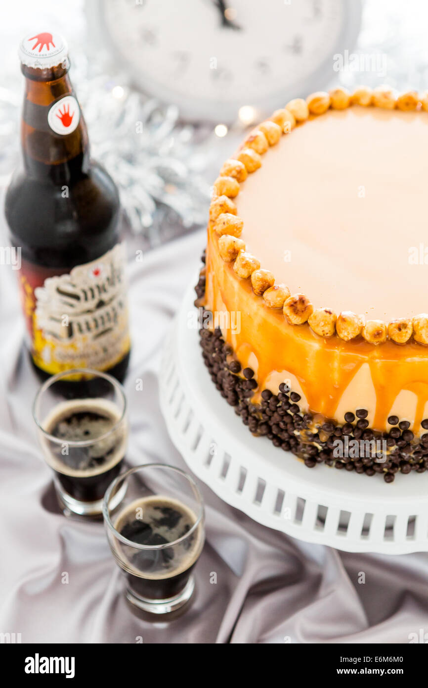 Chocolate beer and wine pairings. Heavenly Hazelnut Torte with beer for