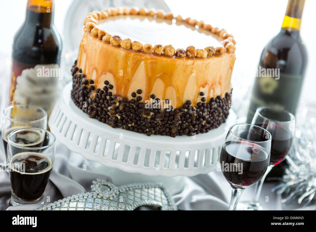 Chocolate beer and wine pairings. Heavenly Hazelnut Torte with beer and