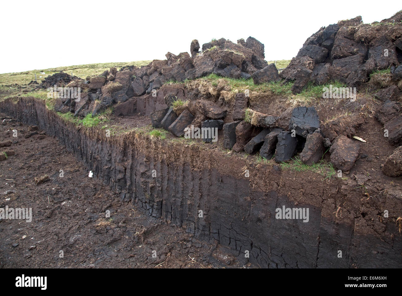 Peat cutting Isle of Lewis Outer Hebrides Scotland Stock Photo