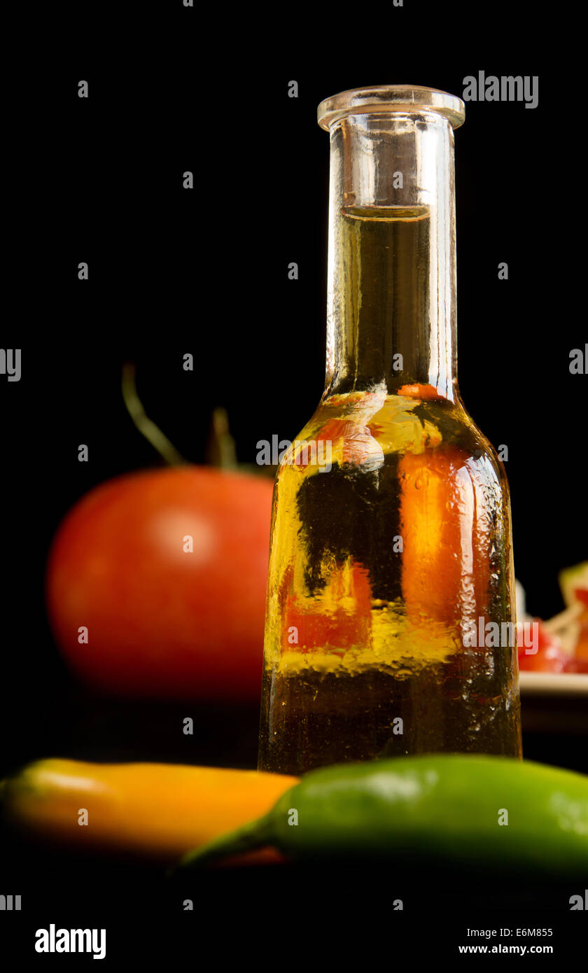 Traditional bulgarian small bottle for grappa Stock Photo