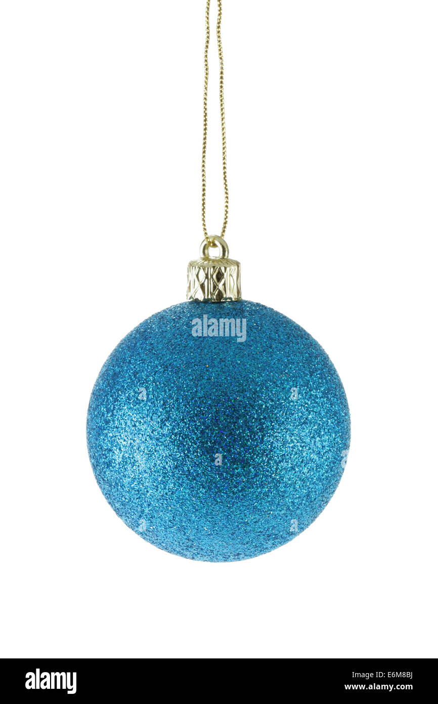 Blue Christmas ball isolated over white background Stock Photo - Alamy