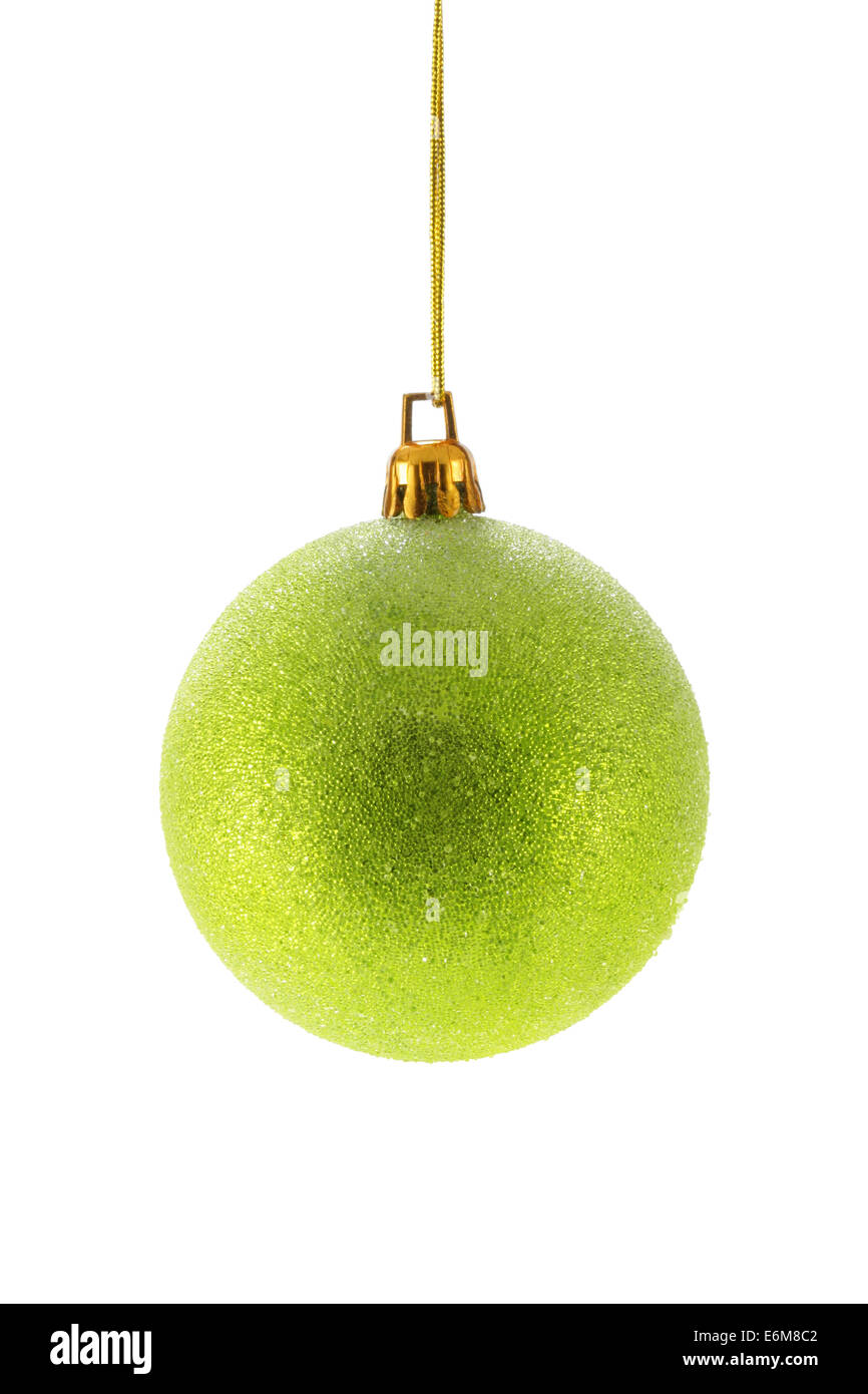 Green Christmas ball isolated over white background Stock Photo - Alamy
