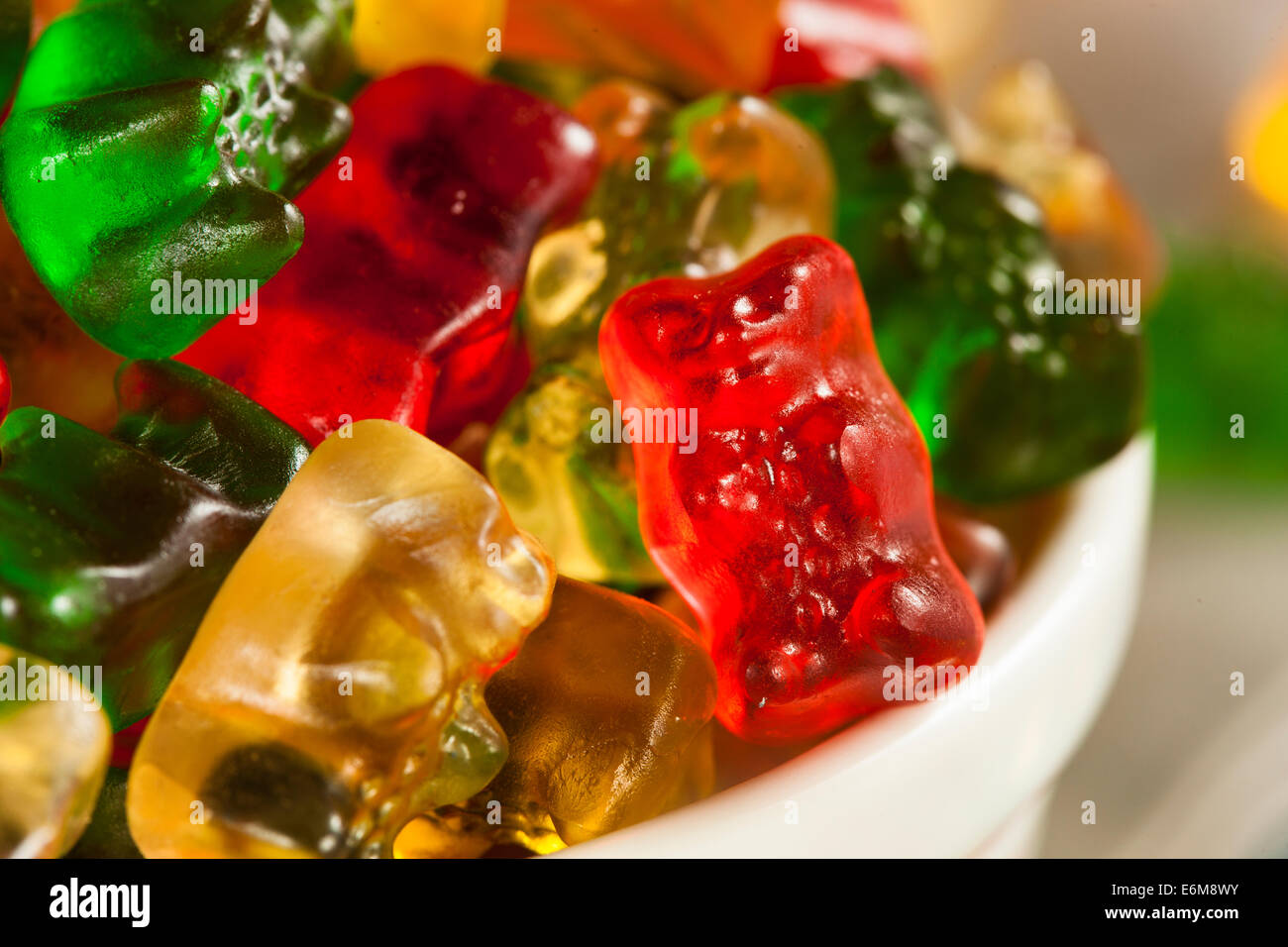 Colorful Fruity Gummy Bears Ready to Eat Stock Photo