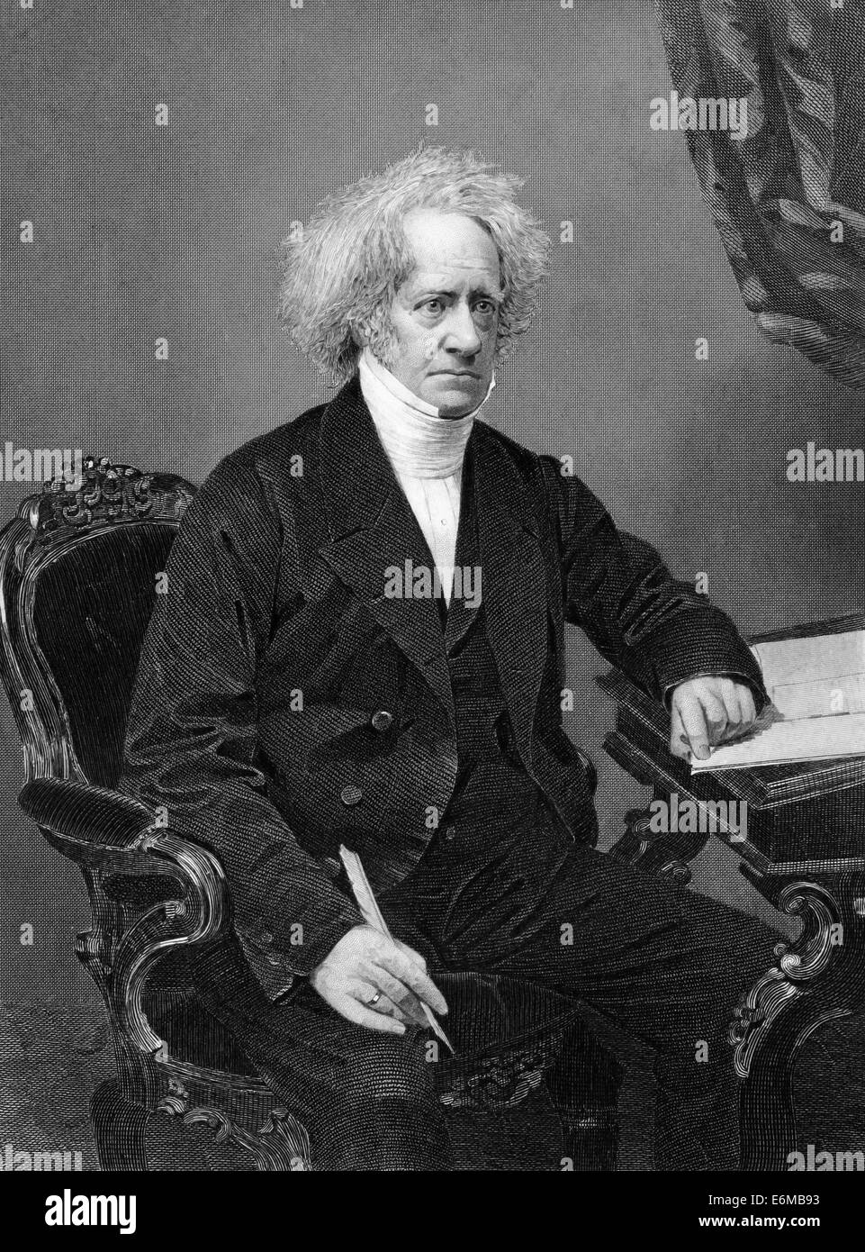 John Herschel (1792-1871) on engraving from 1873. English mathematician, astronomer, chemist and experimental photographer. Stock Photo