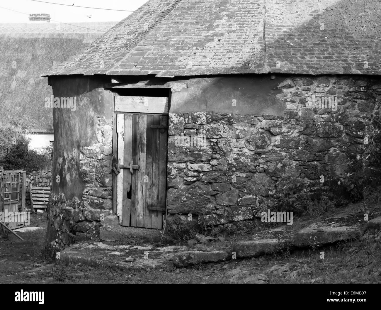 The Lizard Peninsula Cornwall england UK Old barn at church cove Stock