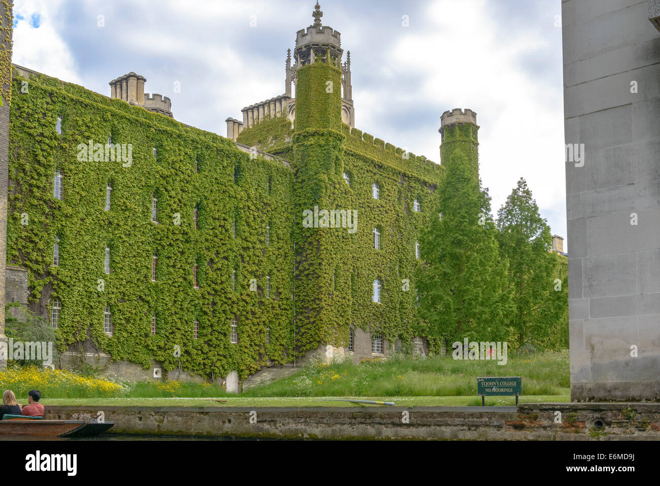 St. John's College at Cambridge University, England. Stock Photo