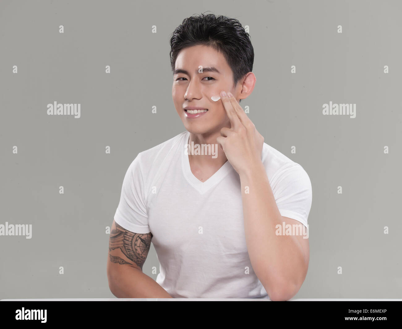 Asian Young Handsome Man Posing Stock Photo