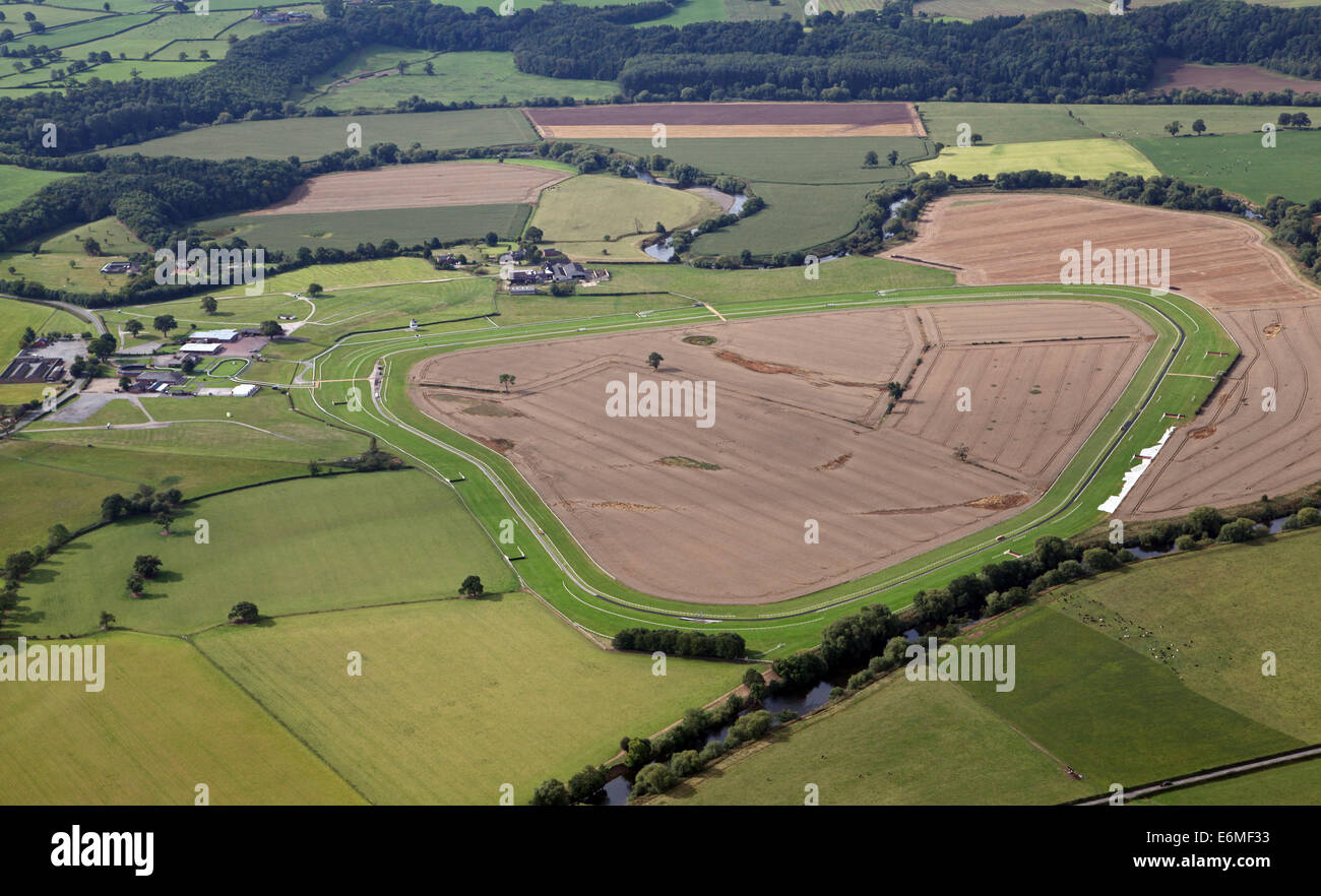 aerial view of Wrexham Racecourse, Wales, UK Stock Photo