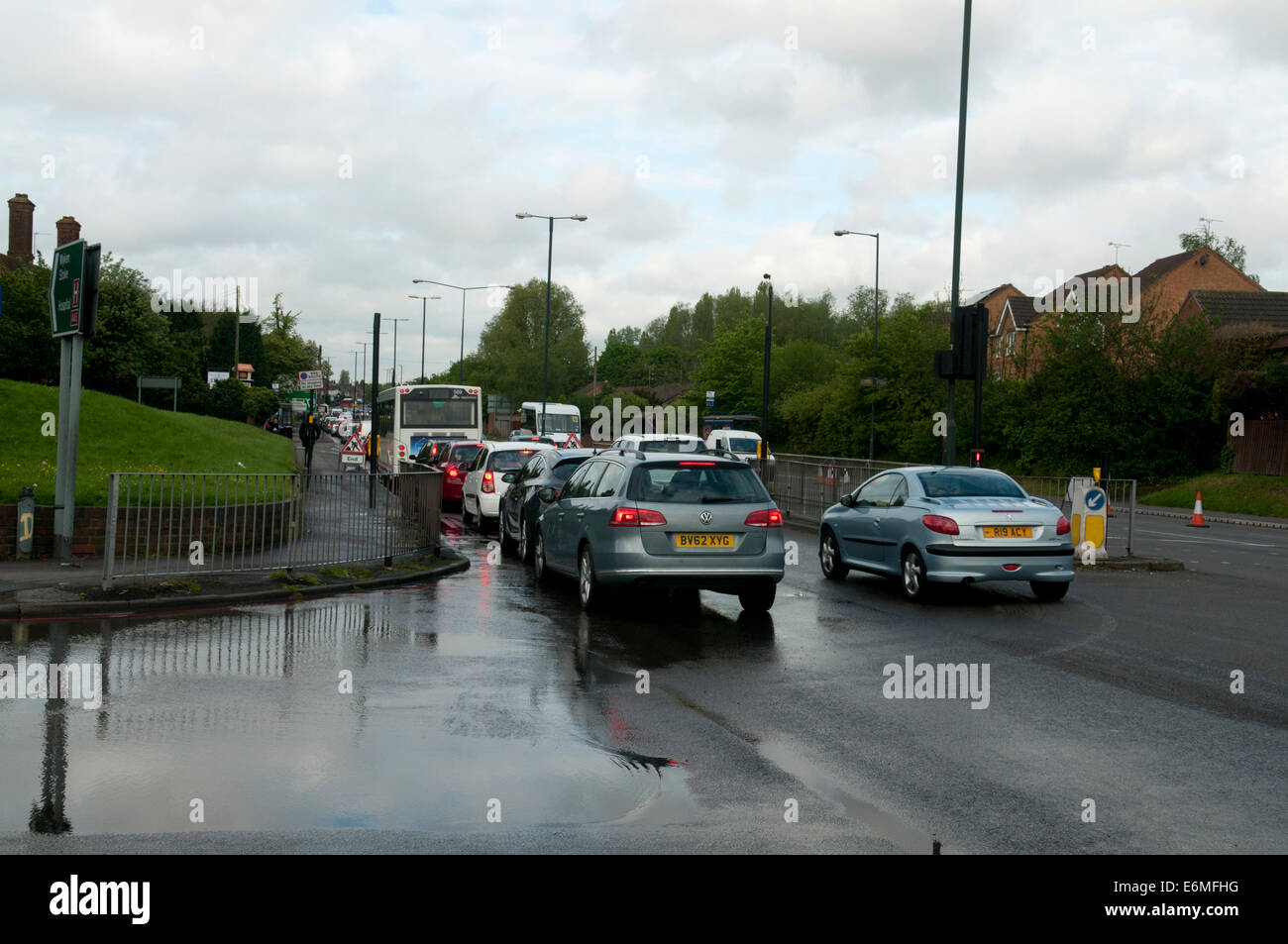 Traffic congestion approaching The University Hospitals Coventry & Warwickshire NHS Trust Coventry Stock Photo