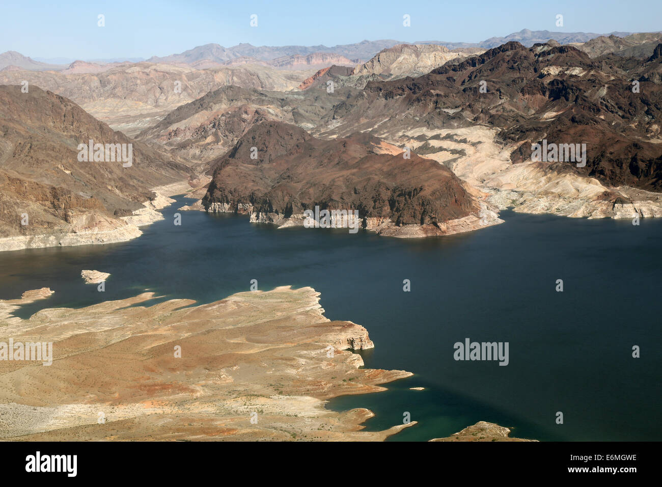 Lake Mead reservoir with drought visible on the Colorado River in