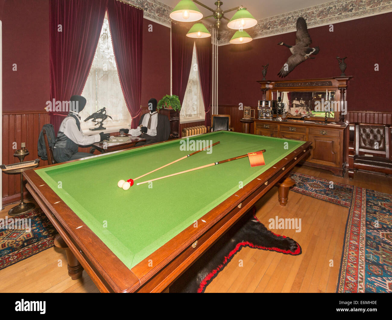 Billiard room in Government House in Regina, Saskatchewan, Canada. Stock Photo