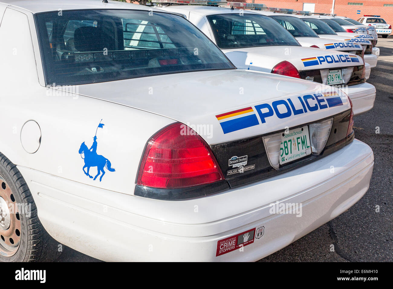 RCMP ('Mountie') police cars. Regina, Saskatchewan, Canada. Stock Photo