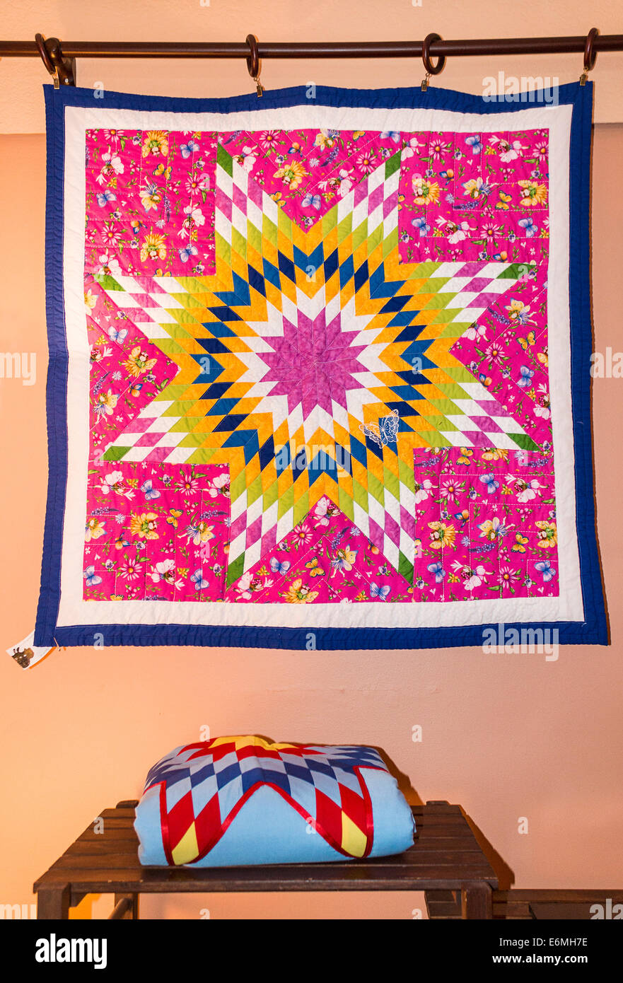 Quilt blanket by Pat Goudy, Nakota Sioux, for sale at Tatanka Boutique