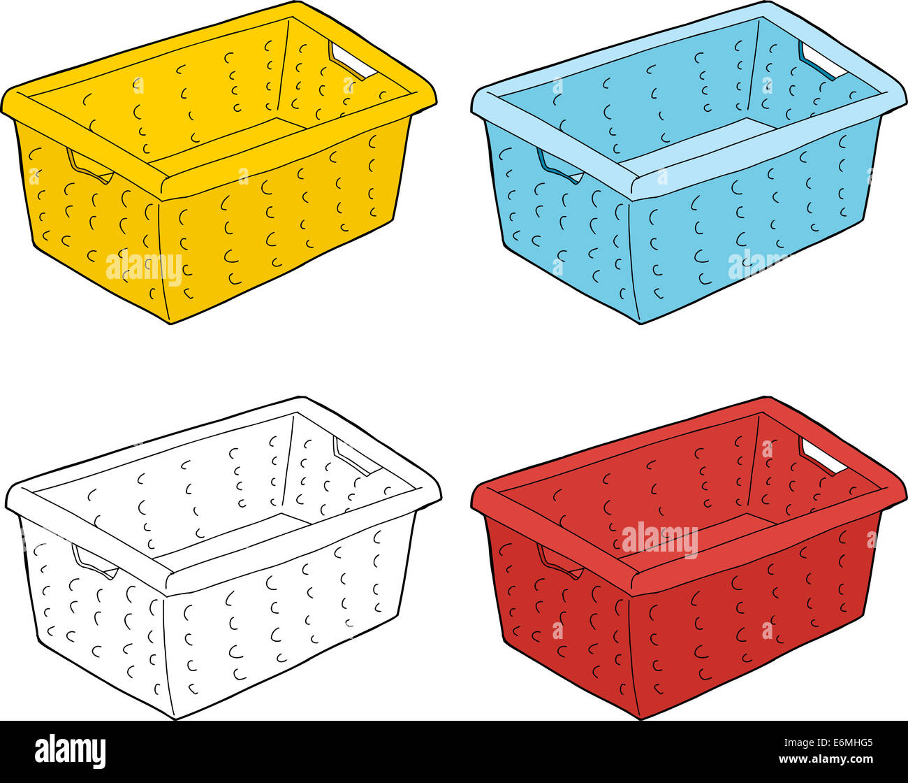 Series of single cartoon doodle laundry baskets Stock Photo Alamy