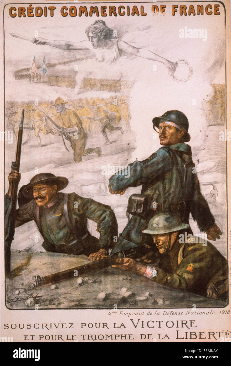 Crédit Commercial de France - 1918 Poster for War Loan Stock Photo