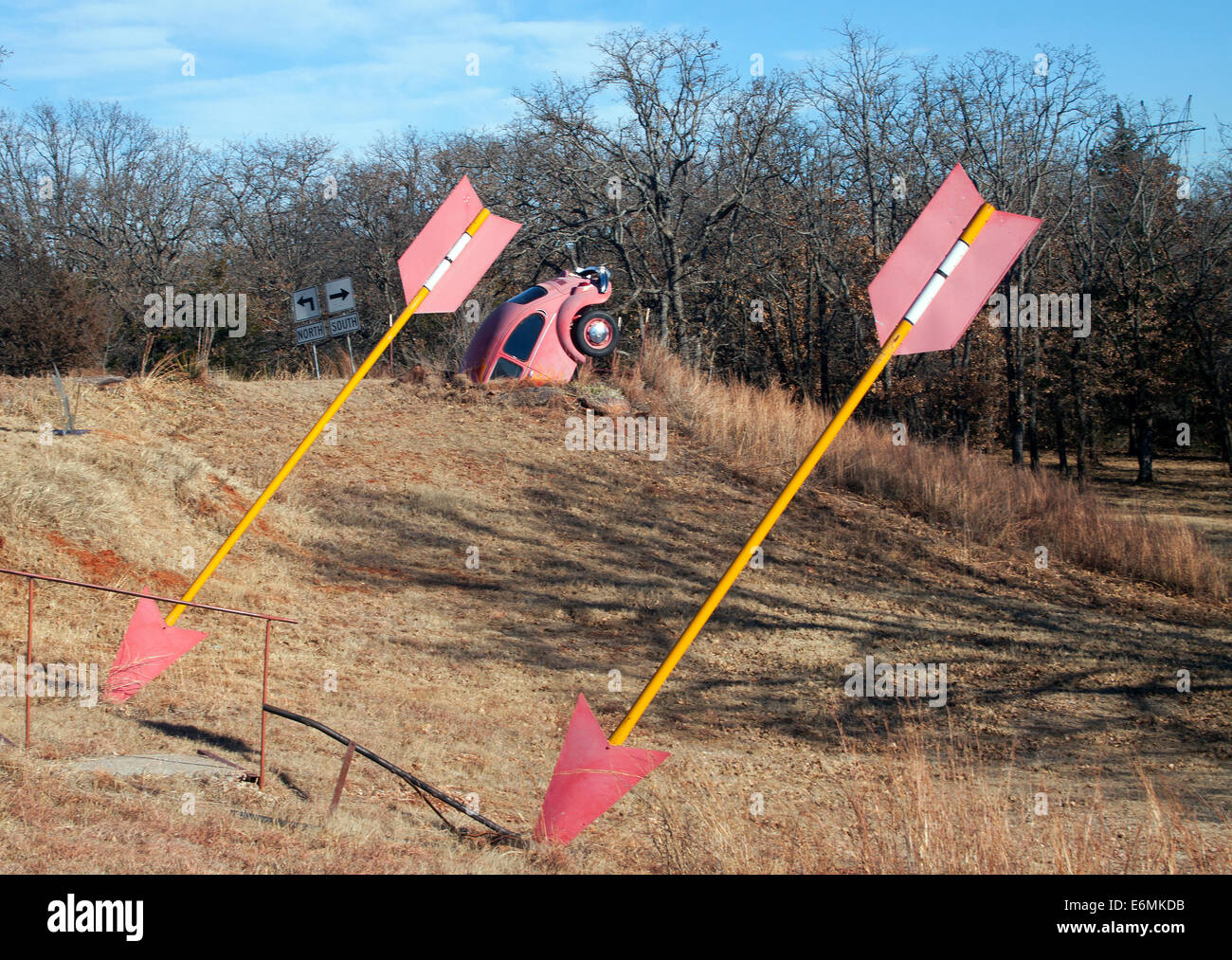 OK County Route 66 art in Arcadia Oklahoma Stock Photo Alamy