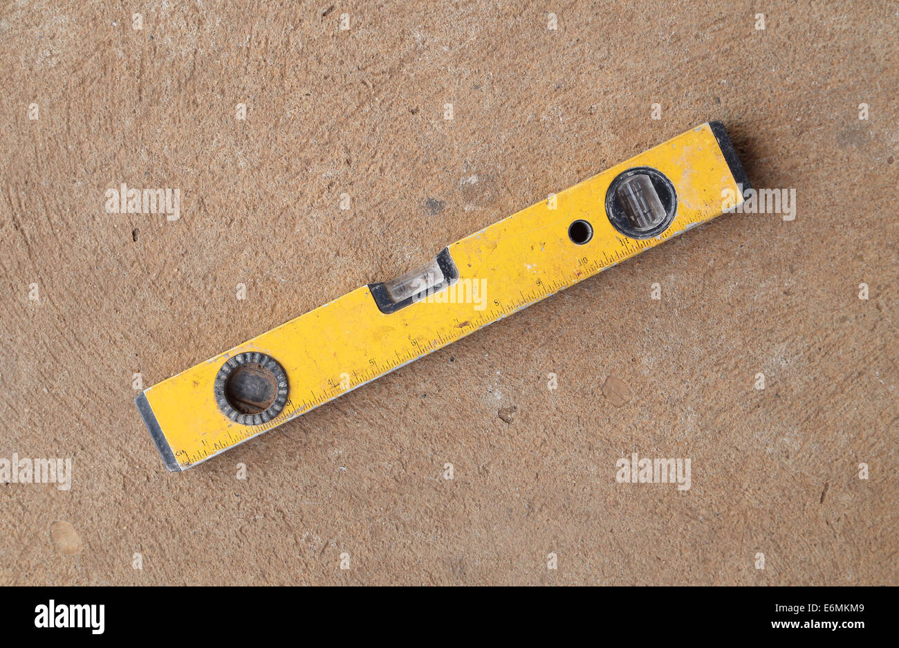 yellow block level with bubble Stock Photo