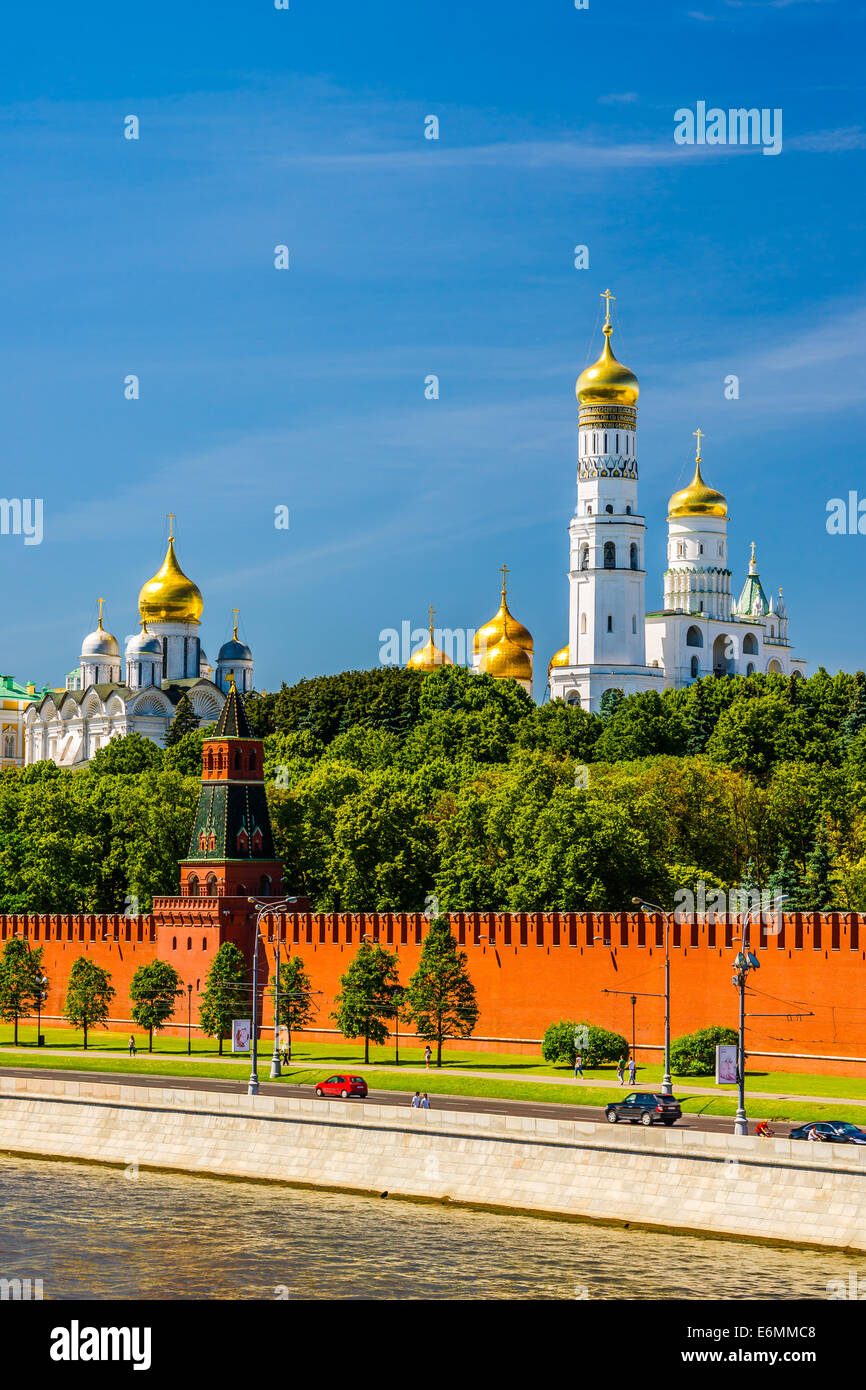 Moscow Kremlin cathedrals on a sunny summer day Stock Photo