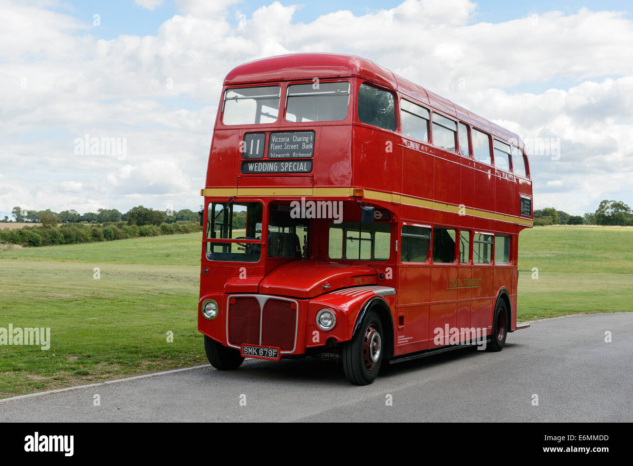 A Routemaster Bus, now used as a private hire vehicle, in the grounds ...