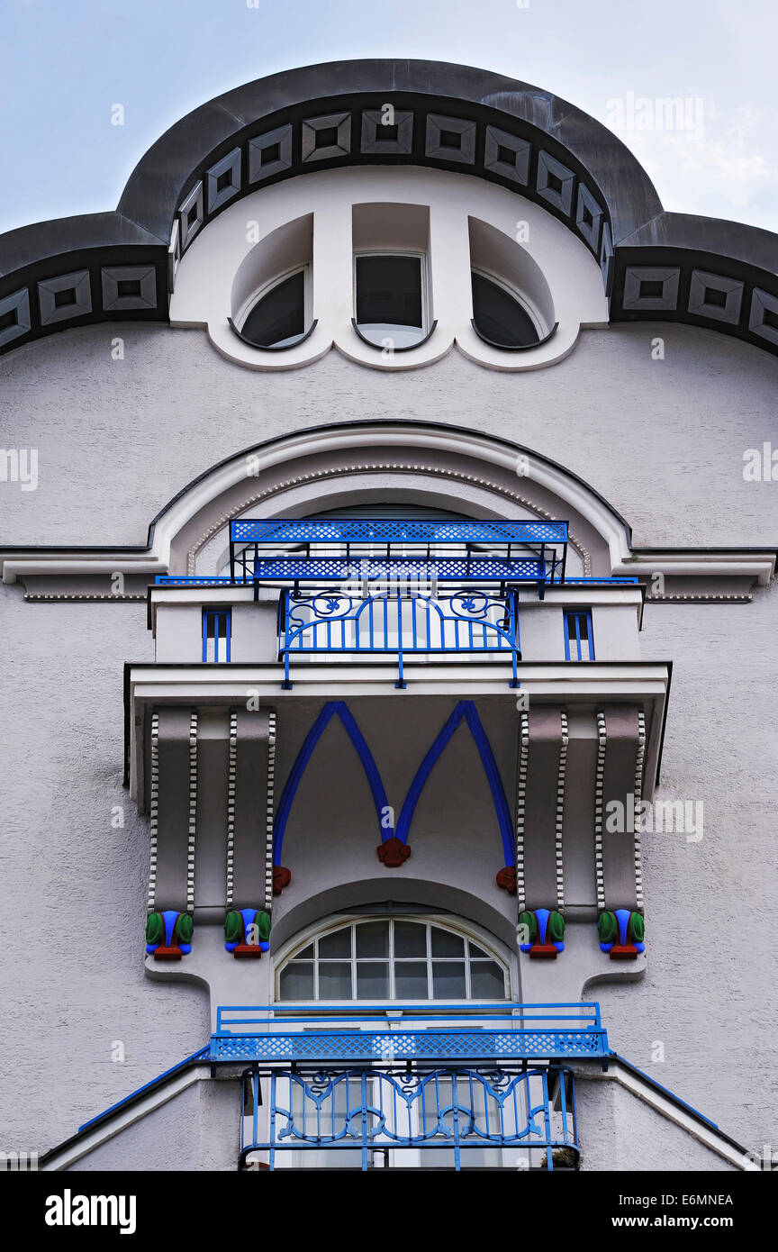 Balcony of an Art Nouveau building, Schwabing, Munich, Upper Bavaria, Bavaria, Germany Stock Photo
