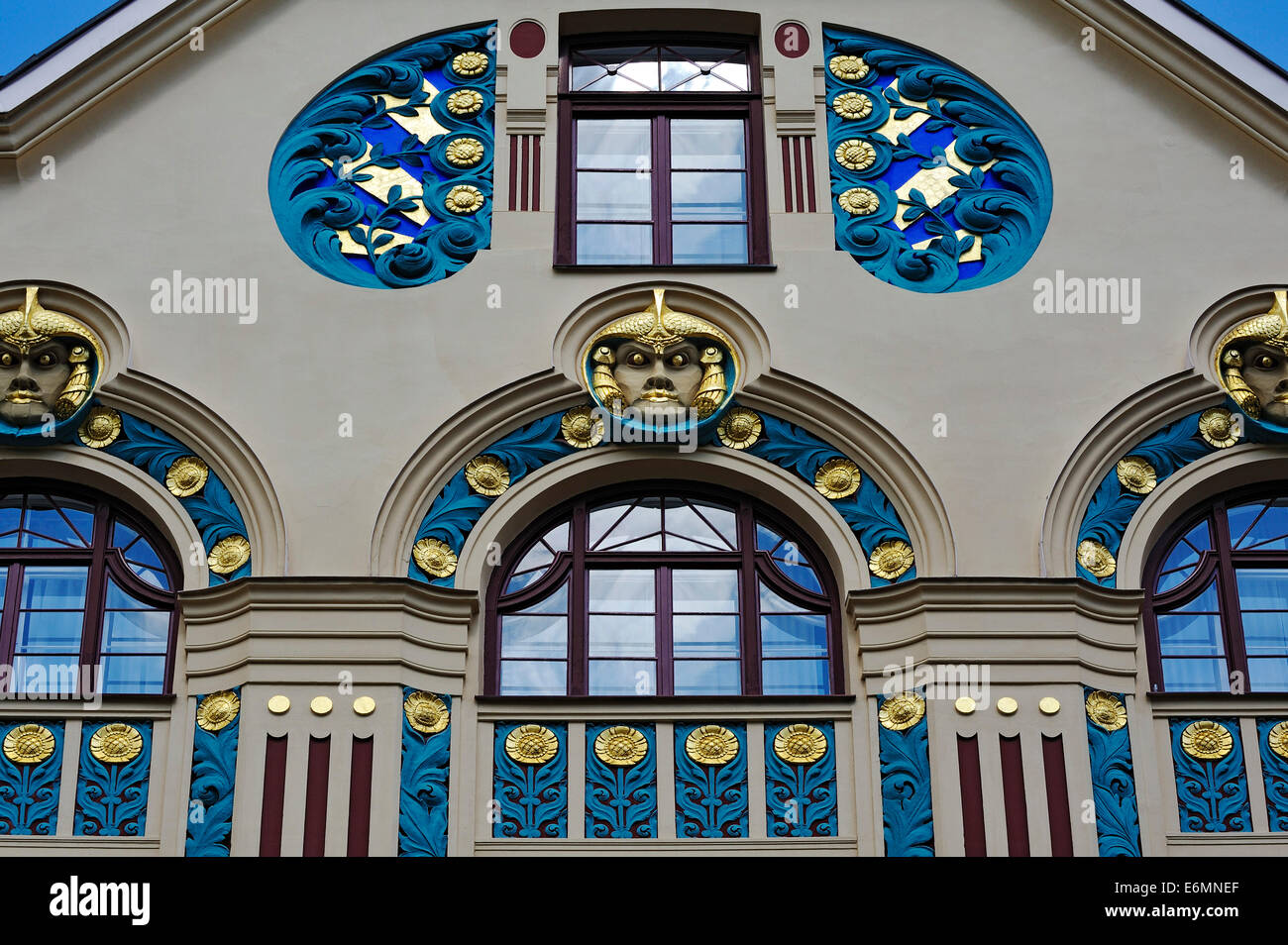 Art Nouveau façade, Munich, Upper Bavaria, Bavaria, Germany Stock Photo