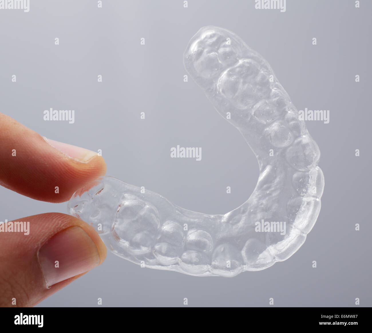 Translucent essix retainer Stock Photo Alamy