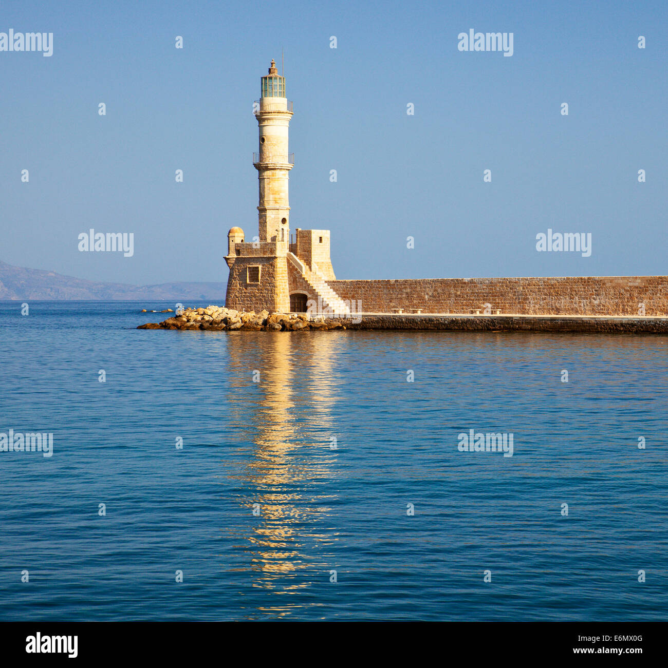 Chania harbour Crete. Stock Photo