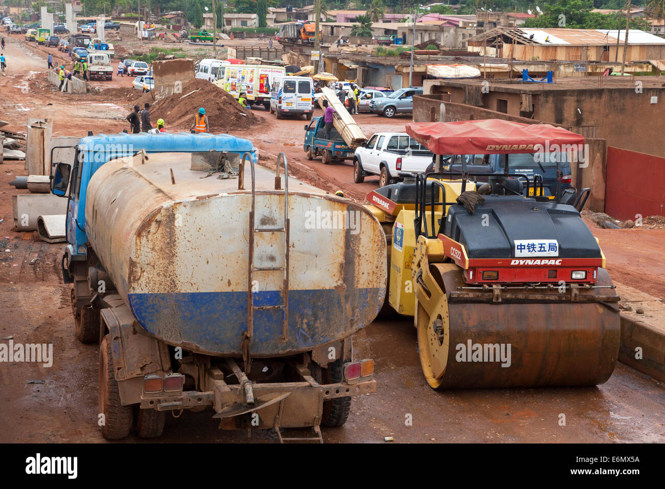 Road construction, Accra, Ghana, Africa Stock Photo Alamy