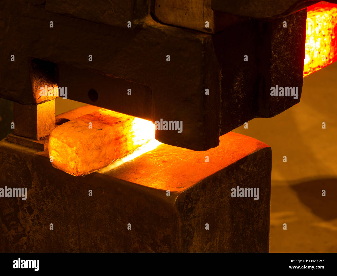 Vintage industrial revolution steam hammer at kelham island industrial