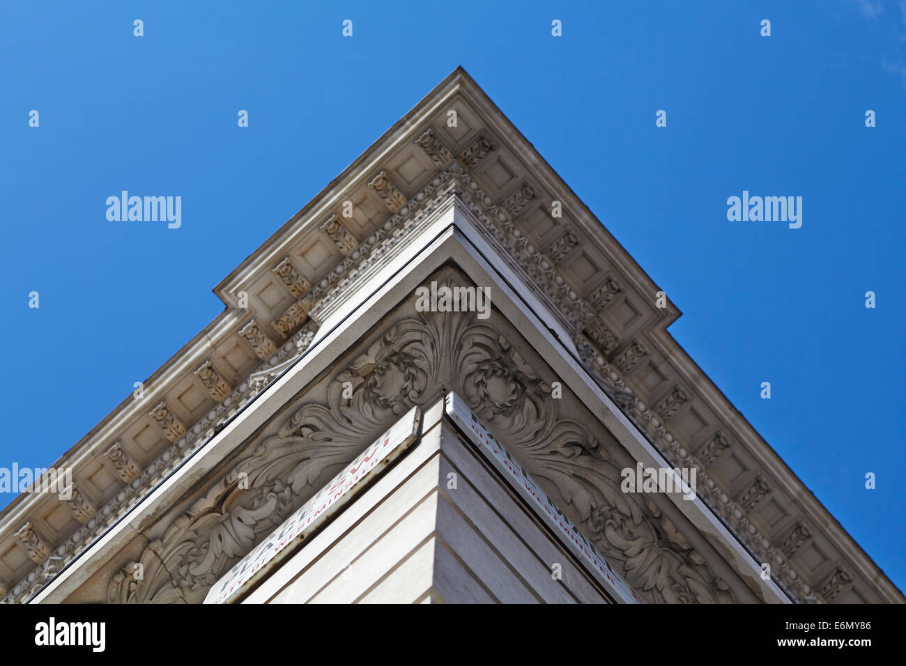 London textures, typical grey stone building detail. Stock Photo