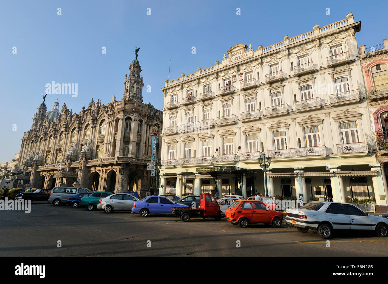 Hotel Inglaterra (right) and Gran Teatro de la Habana Havana Cuba Stock Photo