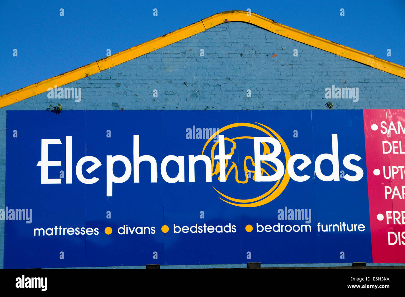 Elephant Beds showrooms, Penarth Road, Cardiff, Wales Stock Photo Alamy