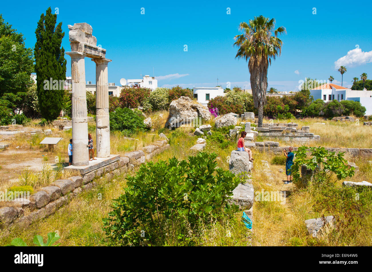 Ancient Agora, Kos town, Kos island, Dodecanese islands, Greece, Europe Stock Photo